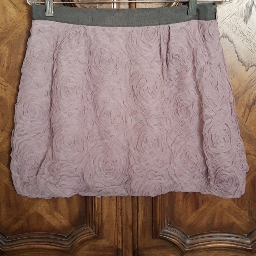 J. Crew Mauve Rosette Netting Mini Bubble Skirt G… - image 1
